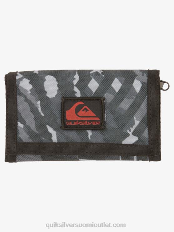 Quiksilver D6JJ738 miehet musta / asfaltti joka päivä painettu kolminkertainen lompakko