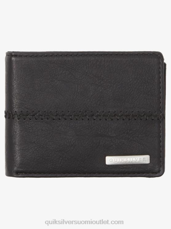 Quiksilver D6JJ906 miehet musta musta ommeltu kolminkertainen lompakko