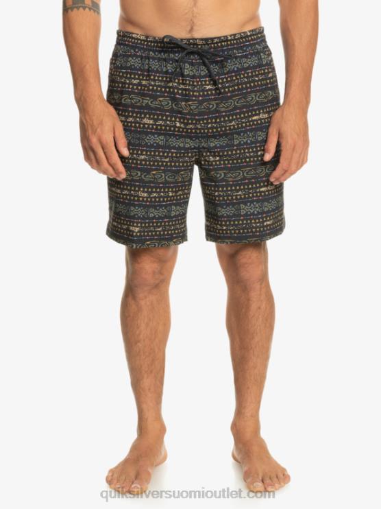 Quiksilver D6JJ102 miehet musta taxer print 18 amphibian boardshortsit