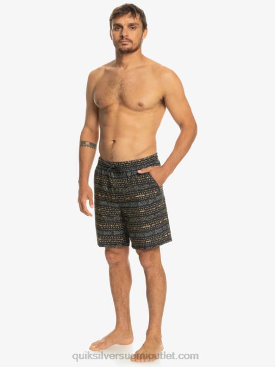 Quiksilver D6JJ102 miehet musta taxer print 18 amphibian boardshortsit
