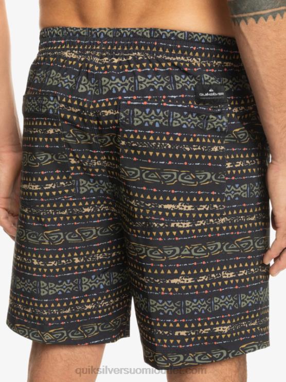 Quiksilver D6JJ102 miehet musta taxer print 18 amphibian boardshortsit