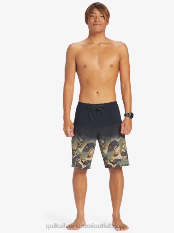Quiksilver D6JJ131 miehet musta surfsilk panel 20 boardshortsit