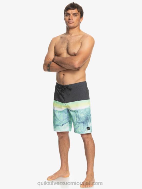 Quiksilver D6JJ1451 miehet vihreää tuhkaa surfsilk panel 20 boardshortsit