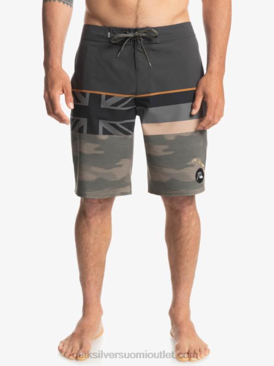 Quiksilver D6JJ1603 miehet rypäleen lehtiä surfsilkki haalistunut raita 20 boardshortsit