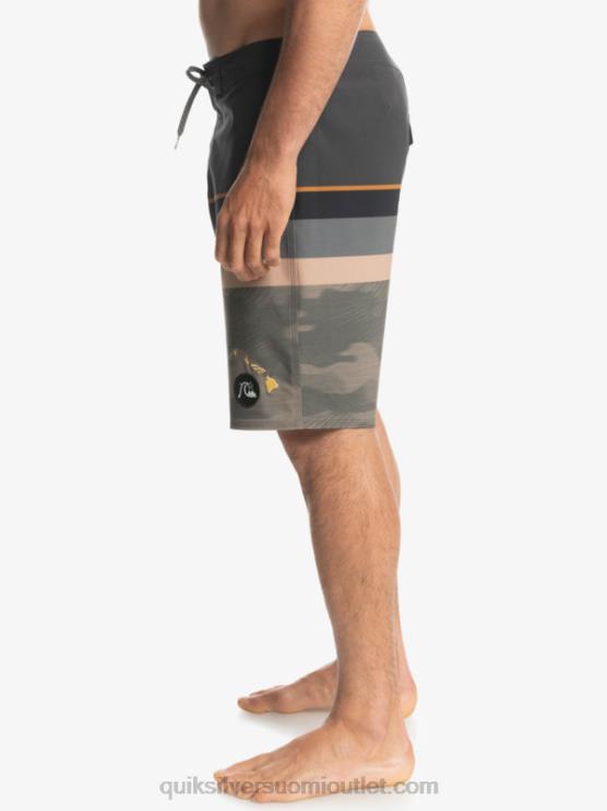 Quiksilver D6JJ1603 miehet rypäleen lehtiä surfsilkki haalistunut raita 20 boardshortsit