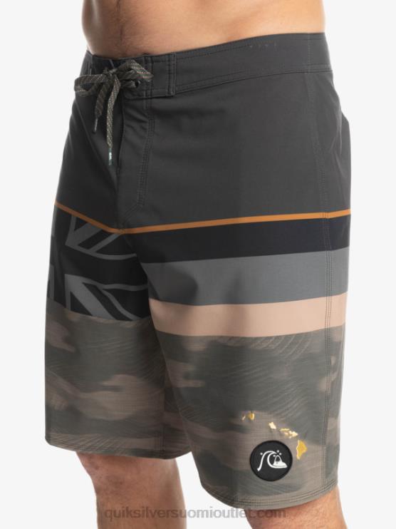 Quiksilver D6JJ1603 miehet rypäleen lehtiä surfsilkki haalistunut raita 20 boardshortsit