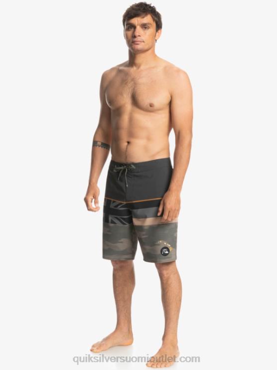 Quiksilver D6JJ1603 miehet rypäleen lehtiä surfsilkki haalistunut raita 20 boardshortsit
