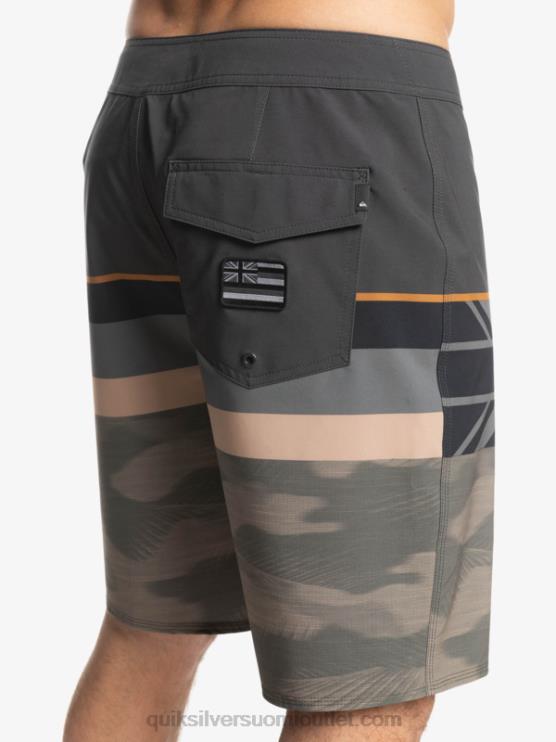 Quiksilver D6JJ1603 miehet rypäleen lehtiä surfsilkki haalistunut raita 20 boardshortsit