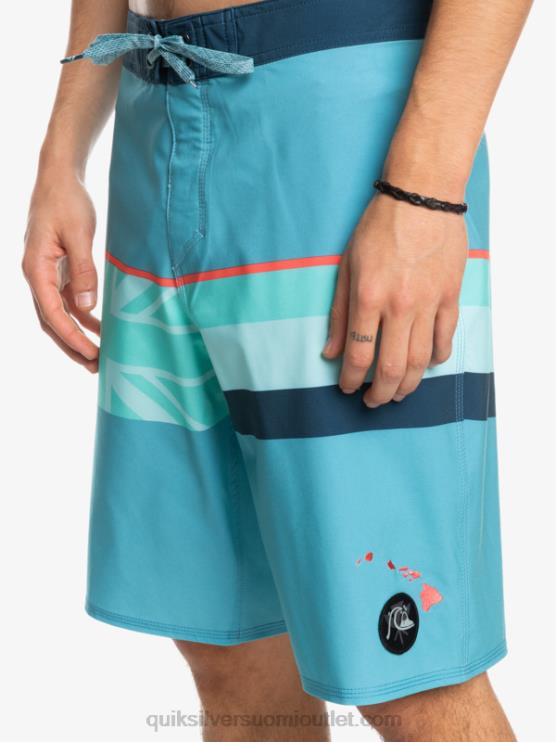 Quiksilver D6JJ1604 miehet delph sininen surfsilkki haalistunut raita 20 boardshortsit