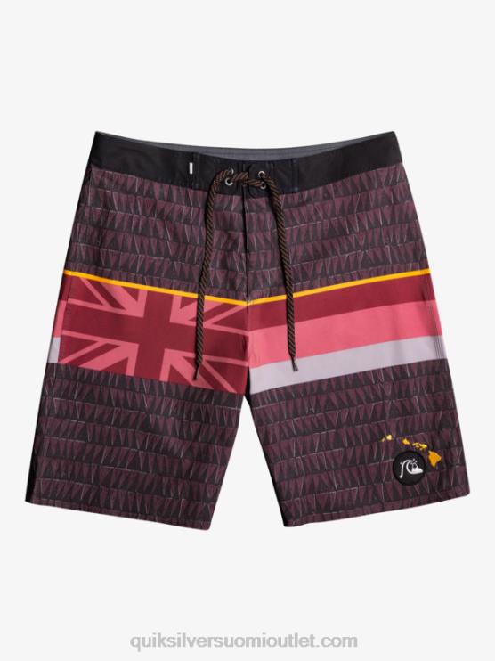 Quiksilver D6JJ1605 miehet rubiiniviini surfsilkki haalistunut raita 20 boardshortsit