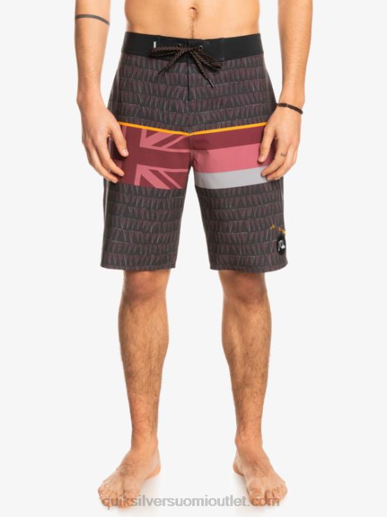 Quiksilver D6JJ1605 miehet rubiiniviini surfsilkki haalistunut raita 20 boardshortsit