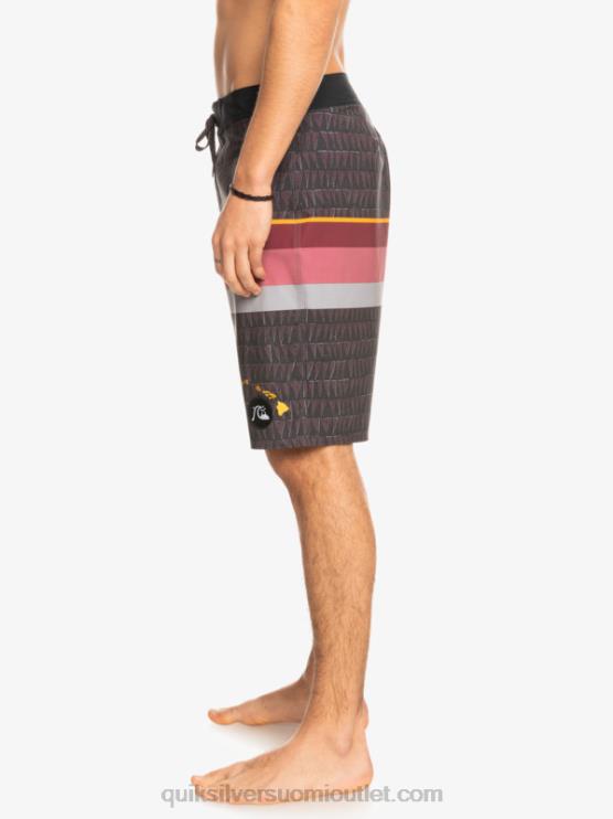 Quiksilver D6JJ1605 miehet rubiiniviini surfsilkki haalistunut raita 20 boardshortsit