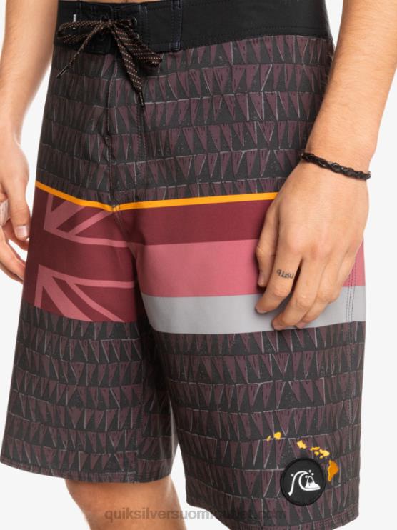 Quiksilver D6JJ1605 miehet rubiiniviini surfsilkki haalistunut raita 20 boardshortsit