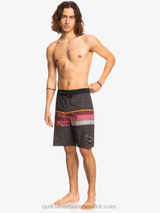 Quiksilver D6JJ1605 miehet rubiiniviini surfsilkki haalistunut raita 20 boardshortsit