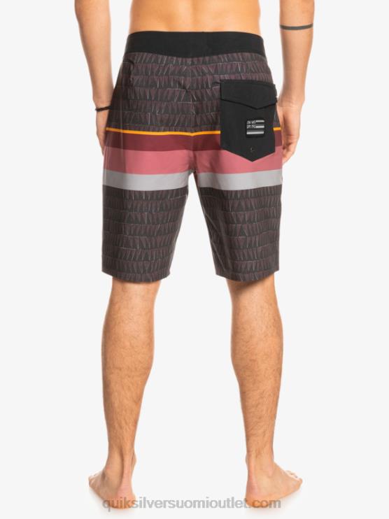 Quiksilver D6JJ1605 miehet rubiiniviini surfsilkki haalistunut raita 20 boardshortsit