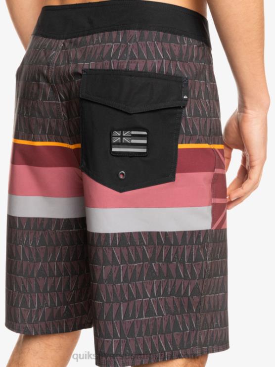 Quiksilver D6JJ1605 miehet rubiiniviini surfsilkki haalistunut raita 20 boardshortsit