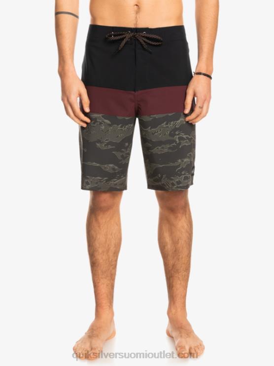 Quiksilver D6JJ1785 miehet musta surfsilk panel 20 boardshortsit