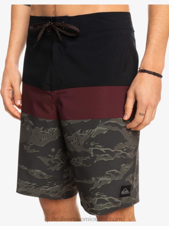 Quiksilver D6JJ1785 miehet musta surfsilk panel 20 boardshortsit