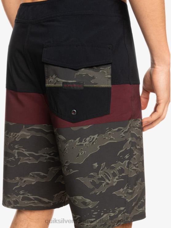 Quiksilver D6JJ1785 miehet musta surfsilk panel 20 boardshortsit