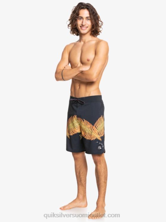 Quiksilver D6JJ1881 miehet musta surfsilk hawaii scallop 19 boardshortsit