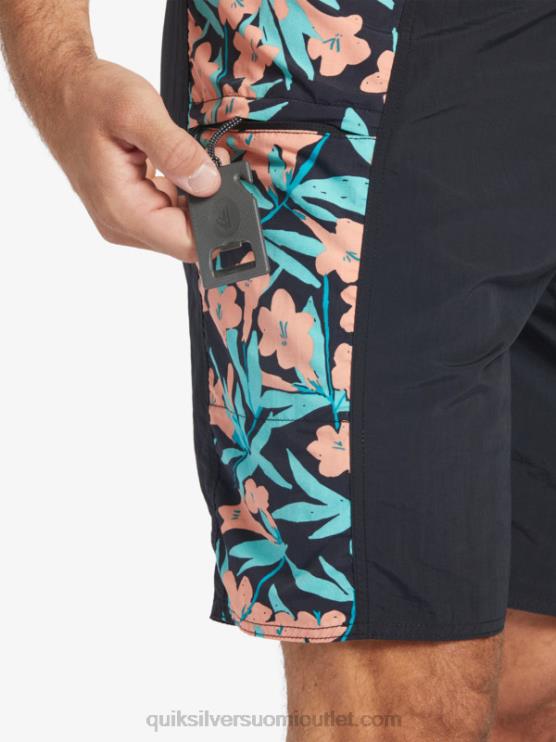Quiksilver D6JJ415 miehet musta waterman cliffside kiinteät 19 boardshortsit