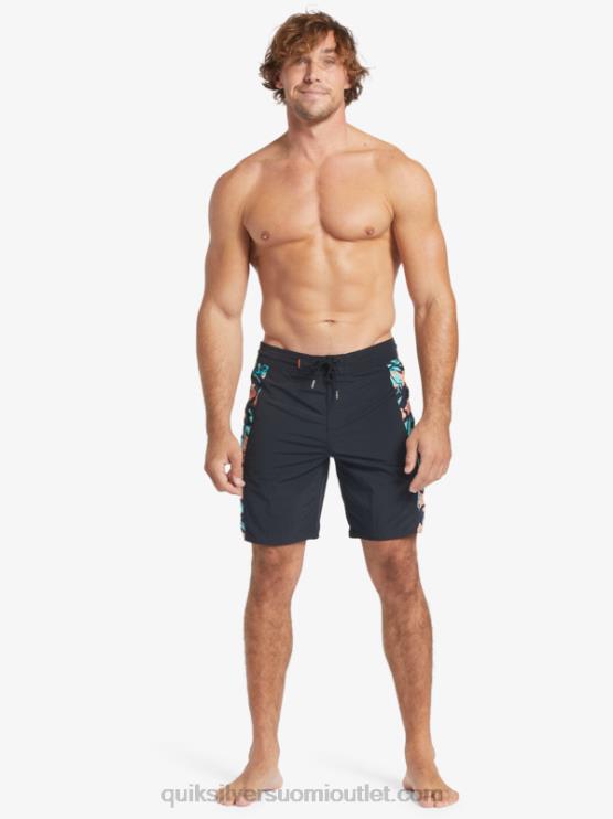 Quiksilver D6JJ415 miehet musta waterman cliffside kiinteät 19 boardshortsit