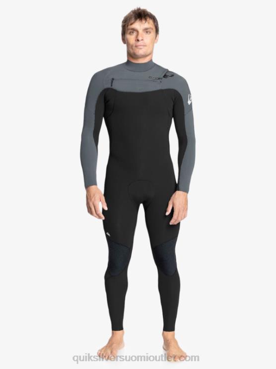 Quiksilver D6JJ1279 miehet musta/ase metalli 3/2 päivittäistä istuntoa rinnassa vetoketjullinen märkäpuku