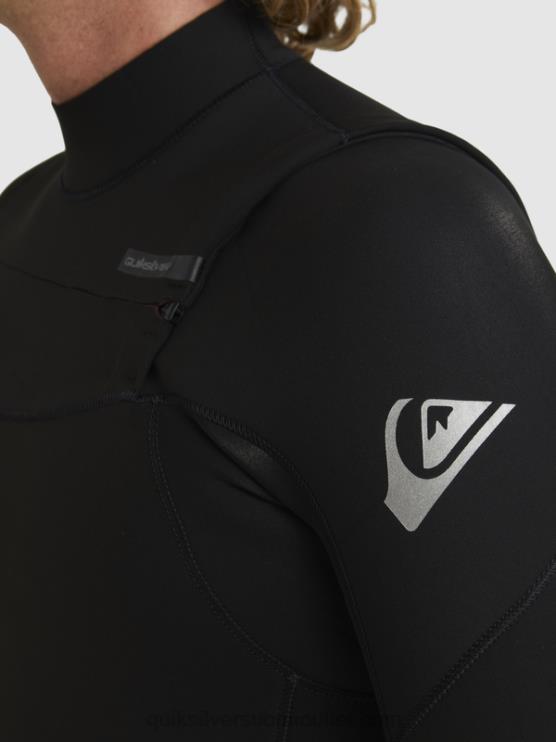 Quiksilver D6JJ1280 miehet musta 3/2 päivittäistä istuntoa rinnassa vetoketjullinen märkäpuku