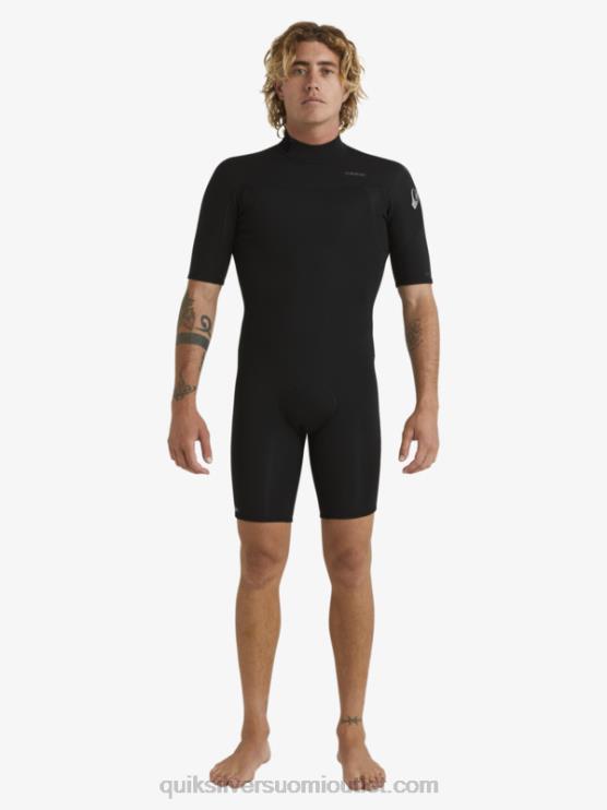 Quiksilver D6JJ1432 miehet musta 2/2 mm:n arkikäyttöinen lyhythihainen vetoketjullinen jousipuku