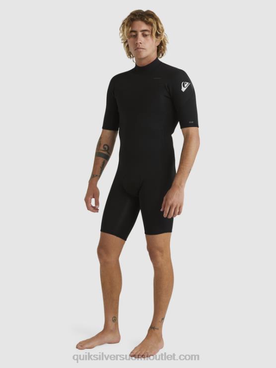 Quiksilver D6JJ1432 miehet musta 2/2 mm:n arkikäyttöinen lyhythihainen vetoketjullinen jousipuku