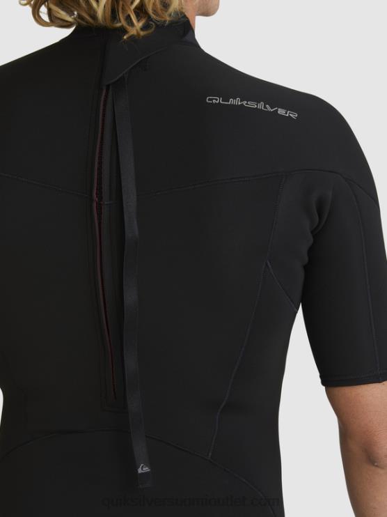 Quiksilver D6JJ1432 miehet musta 2/2 mm:n arkikäyttöinen lyhythihainen vetoketjullinen jousipuku