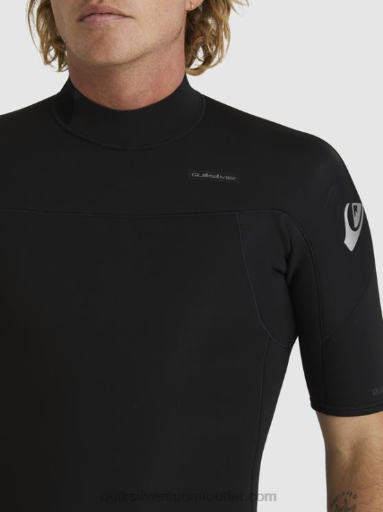 Quiksilver D6JJ1432 miehet musta 2/2 mm:n arkikäyttöinen lyhythihainen vetoketjullinen jousipuku