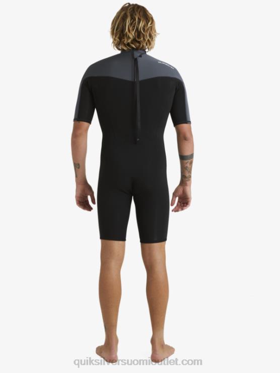 Quiksilver D6JJ1433 miehet musta/ase metalli 2/2 mm:n arkikäyttöinen lyhythihainen vetoketjullinen jousipuku