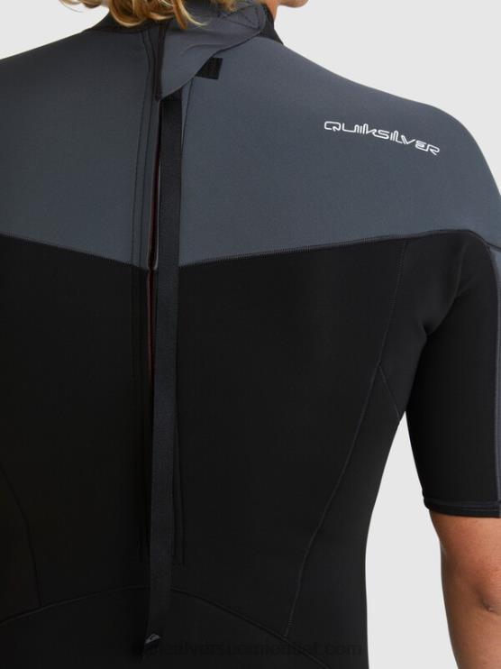 Quiksilver D6JJ1433 miehet musta/ase metalli 2/2 mm:n arkikäyttöinen lyhythihainen vetoketjullinen jousipuku