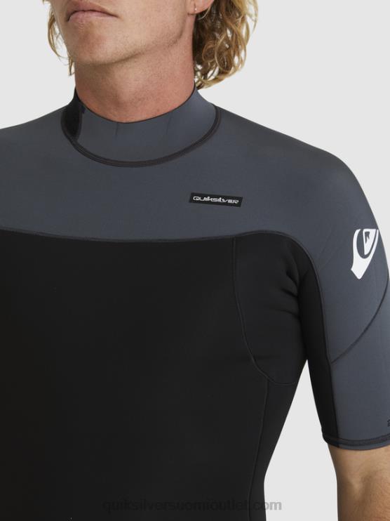 Quiksilver D6JJ1433 miehet musta/ase metalli 2/2 mm:n arkikäyttöinen lyhythihainen vetoketjullinen jousipuku