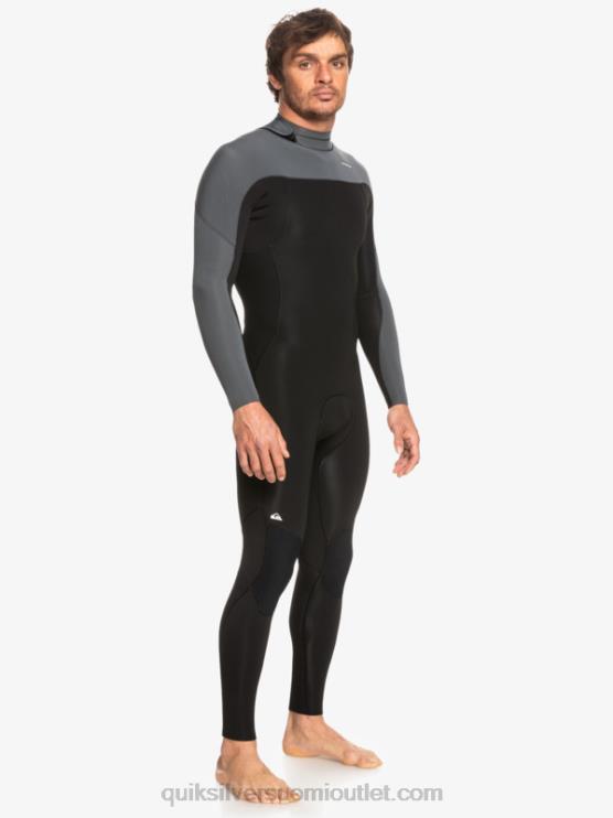 Quiksilver D6JJ926 miehet musta/ase metalli 3/2 päivittäistä käyttökertaa, selkävetoketjullinen märkäpuku