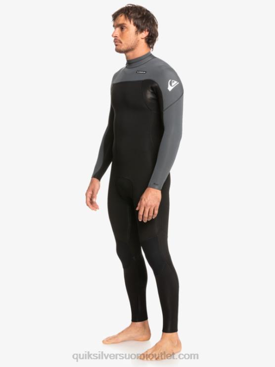 Quiksilver D6JJ926 miehet musta/ase metalli 3/2 päivittäistä käyttökertaa, selkävetoketjullinen märkäpuku
