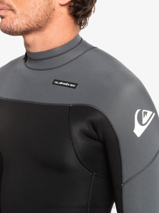 Quiksilver D6JJ926 miehet musta/ase metalli 3/2 päivittäistä käyttökertaa, selkävetoketjullinen märkäpuku