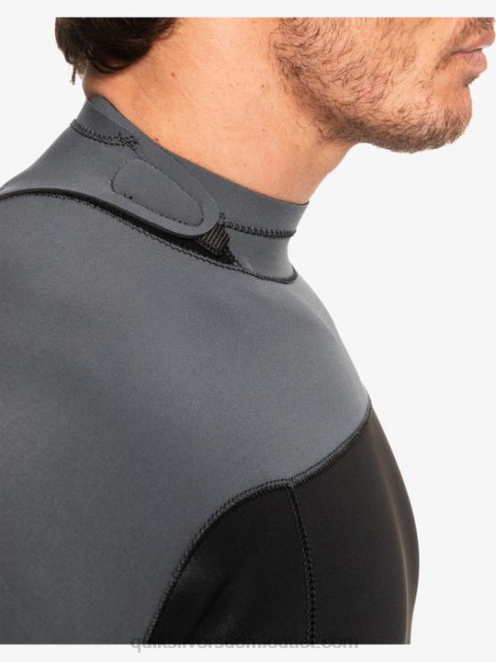 Quiksilver D6JJ926 miehet musta/ase metalli 3/2 päivittäistä käyttökertaa, selkävetoketjullinen märkäpuku