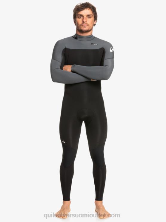 Quiksilver D6JJ926 miehet musta/ase metalli 3/2 päivittäistä käyttökertaa, selkävetoketjullinen märkäpuku