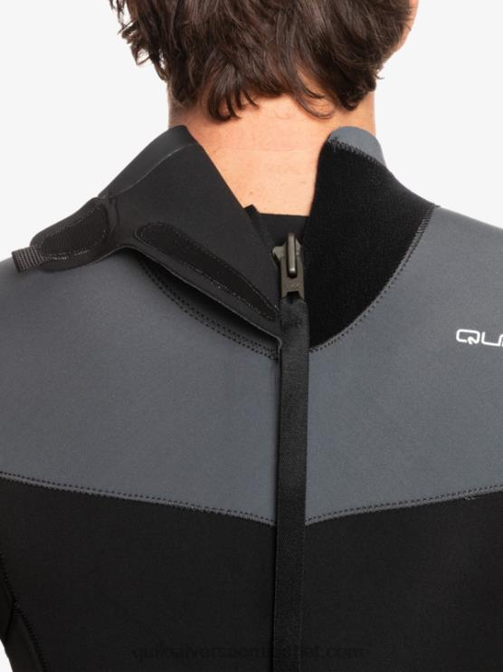 Quiksilver D6JJ926 miehet musta/ase metalli 3/2 päivittäistä käyttökertaa, selkävetoketjullinen märkäpuku