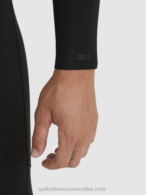 Quiksilver D6JJ928 miehet musta 3/2 päivittäistä käyttökertaa, selkävetoketjullinen märkäpuku