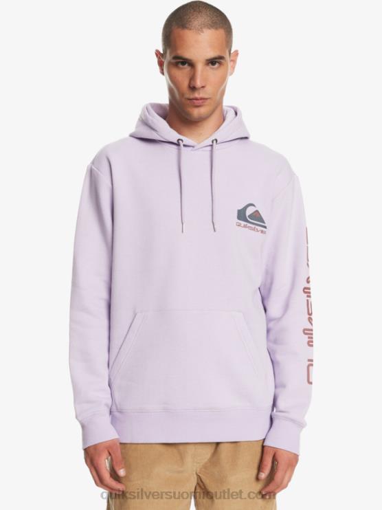 Quiksilver D6JJ1031 miehet pastelli lila omni-logolla varustettu hupullinen fleecepusero
