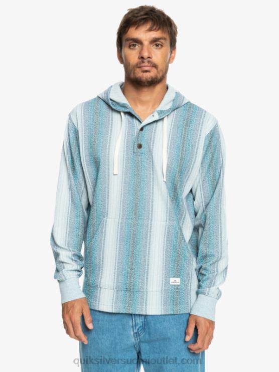 Quiksilver D6JJ1098 miehet marokon sininen baja-raita baja henley huppari