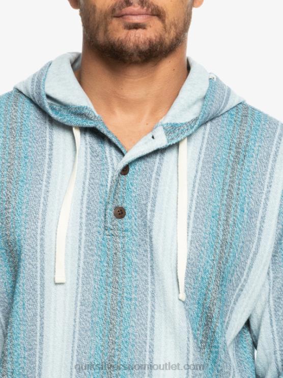 Quiksilver D6JJ1098 miehet marokon sininen baja-raita baja henley huppari
