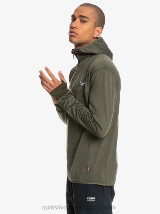 Quiksilver D6JJ1874 miehet rypäleen lehtiä jyrkkä, neljännesvetoketjullinen fleecehuppari