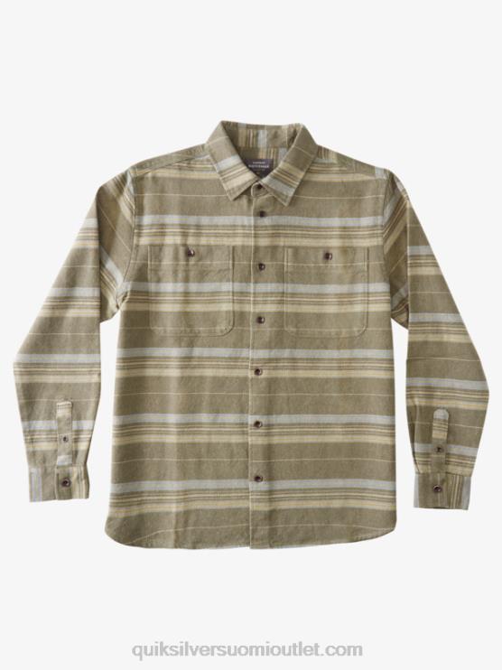 Quiksilver D6JJ1122 miehet pölyinen oliivinvihreä vaakasuora harju Waterman vaakasuora ridge flanelli pitkähihainen paita