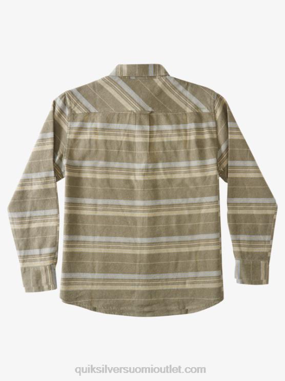 Quiksilver D6JJ1122 miehet pölyinen oliivinvihreä vaakasuora harju Waterman vaakasuora ridge flanelli pitkähihainen paita