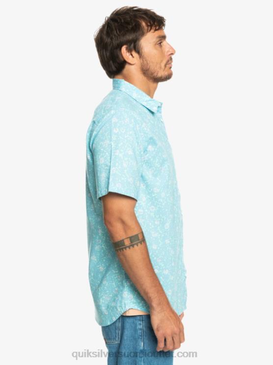 Quiksilver D6JJ1230 miehet taivaansininen täyteläinen sumu pehmeä fuzz lyhythihainen paita