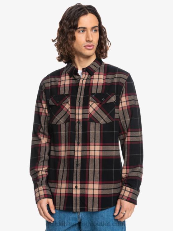 Quiksilver D6JJ1428 miehet musta lehmus stretch Linden joustava pitkähihainen flanellipaita